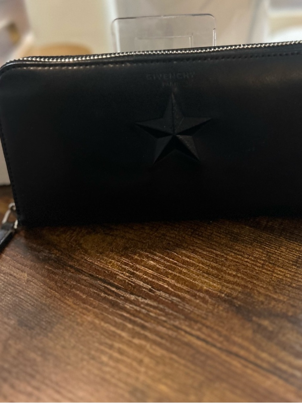 Givenchy Black Embossed Star Leather Long Zip Around Wallet — NWT - Picture 2 of 16